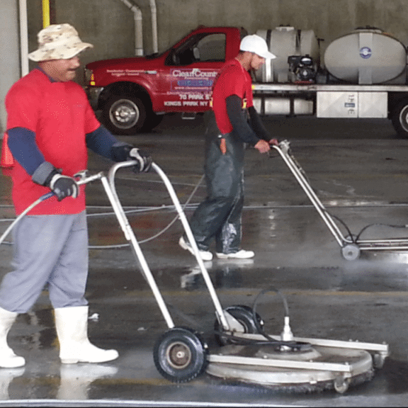 The Area's Top Provider Of Quality Parking Garage Cleaning & Maintenance Services. Parking Garages should be cleaned in the Northeast at least once a year, and in high traffic garages twice a year, due to the salts and other contaminants that get into the garage surfaces. They eventually get absorbed into the concrete parking surfaces and soon will cause the rebar to rot out. When this happens the concrete begins to leak,crack and in the worse case scenario the garage itself can be condemned. We use state of the art hot and cold water powerwashing machines ranging up to 4000 PSI with up to 200+ degree water, surface machines and any cleaning solutions needed for all parking garage cleaning. Our knowledgeable staff is experienced on how to lighten or when possible remove stains completely. Each Parking Garage cleaning is approached based upon the existing conditions, and we will use the correct products and methods specific to your facility's cleaning and maintenance requirements.