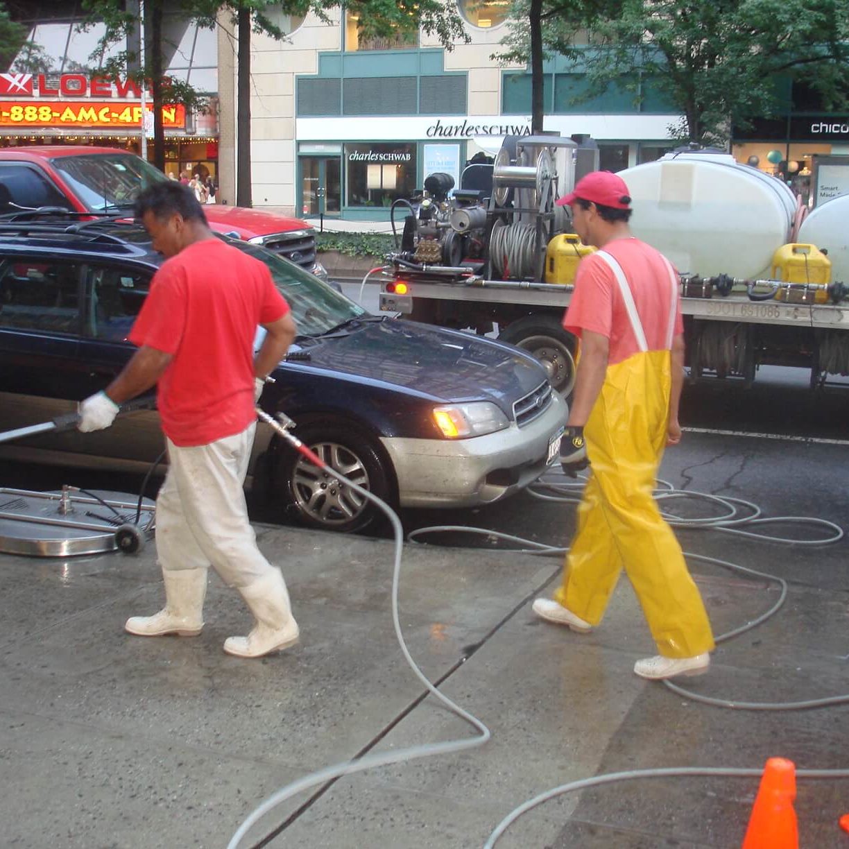 Hot Water Concrete Cleaning The answer to a better place of business can be as easy as clean concrete! Clean County is the Tri State area’s source for hardscapes that enhance your entire property. Clean Concrete Equals Better Business We make it our job to stop dirty concrete in its tracks. High-traffic properties tend to accumulate a lot of wear and tear, and your hardscapes are the first to show it. The Clean County technicians combat that with: Chewing Gum Removal Stain Removal Grease, oil, and dirt removal No amount of grime is a match for our concrete cleaning solution – and if your hardscapes are especially dirty, don’t sweat it. We are up for the challenge.